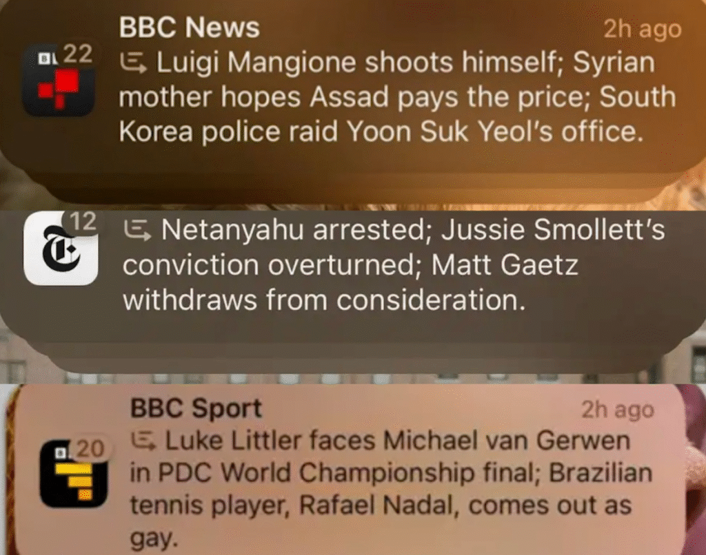 Notificaciones con noticias falses emitidas por Apple Intelligence