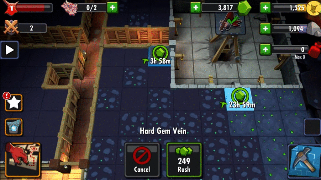 Dungeon Keeper para móviles está repleto de contadores de tiempo que impiden jugar sin pagar dinero.