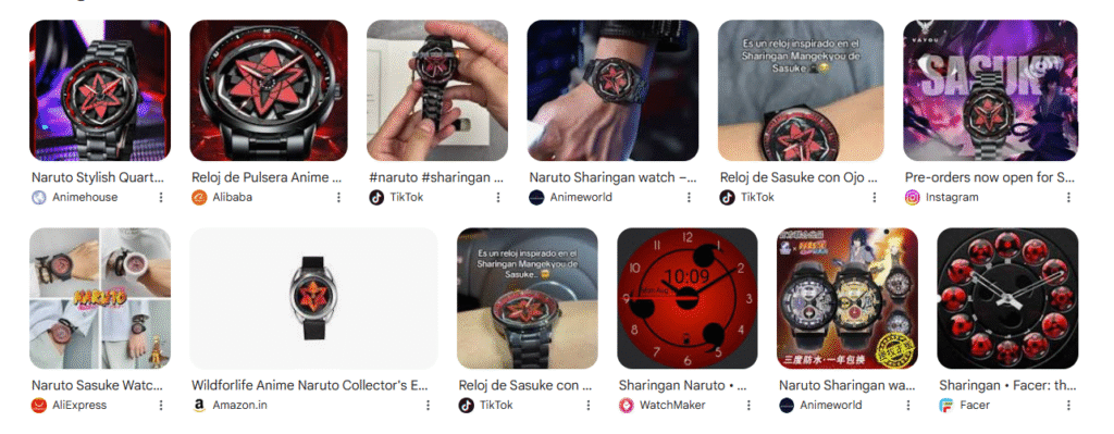 Reloj Sharingan Naruto