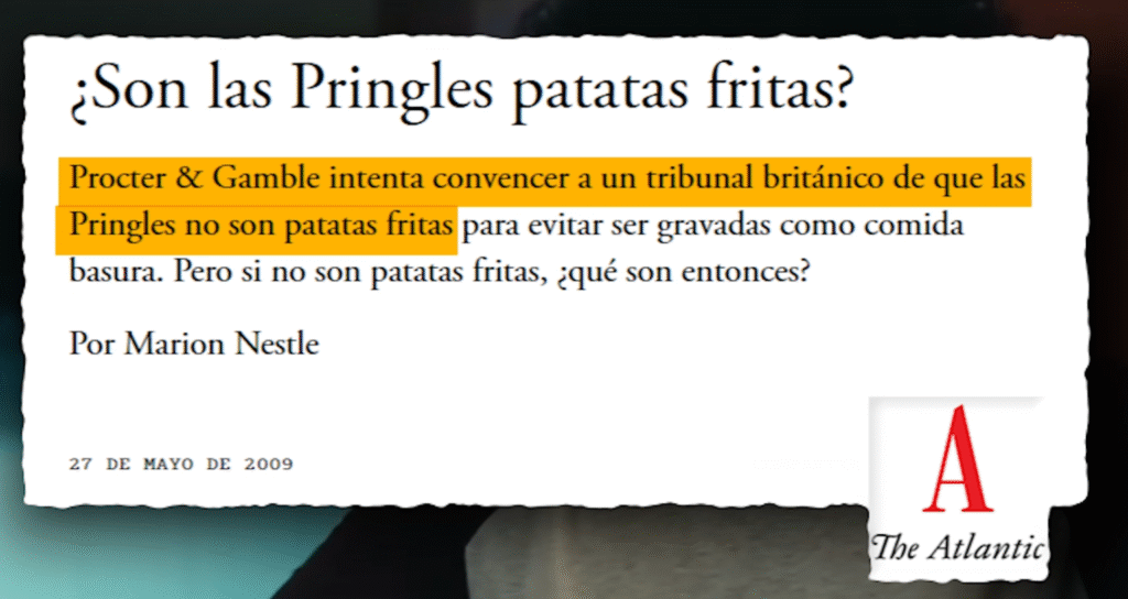 Las Pringles no son patatas