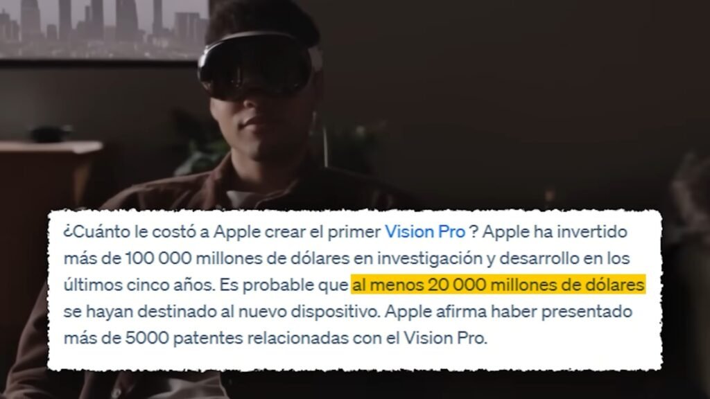 Apple habría destinado al menos 20.000 millones de dólares al desarrollo de sus gafas de realidad virtual Vision Pro