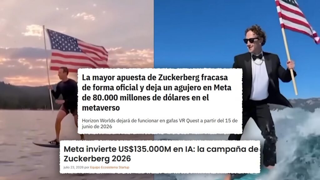Titulares: la mayor apuesta de Zuckerberg fracasa y deja un agujero de 80.000 millones de dólares en el metaverso, mientras Meta invierte 135.000 millones en IA