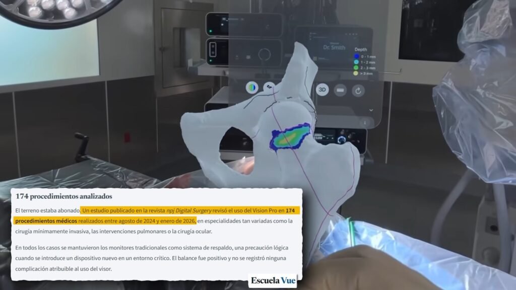 Para qué sirve la realidad virtual en medicina: un estudio analizó el uso de las Apple Vision Pro en 174 procedimientos quirúrgicos